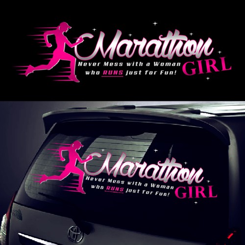 Create a Stand Out Car Window Sticker for Marathon Girl