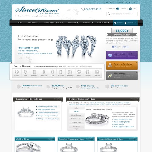 website design for Since1910.com