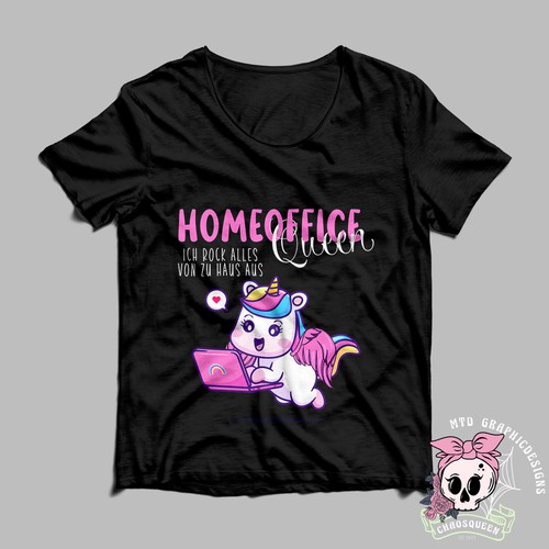 Homeoffice Queen tshirt-design