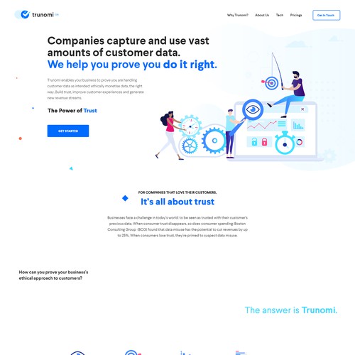 Clean and creative web design for trust