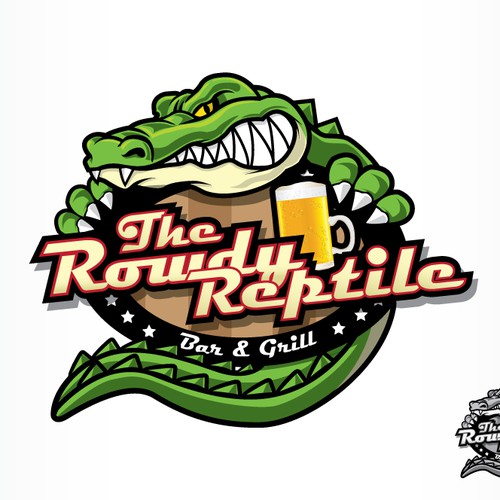 Create the next logo for The Rowdy Reptile Bar and grill