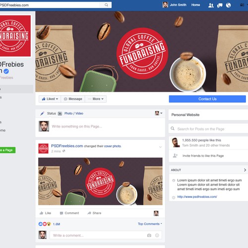 Facebook Cover for Coffee Fundraising Company!