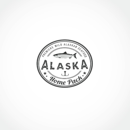 Create a premier wild Alaska seafood logo for a seafood 