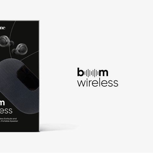 Boom wireless logo and package design