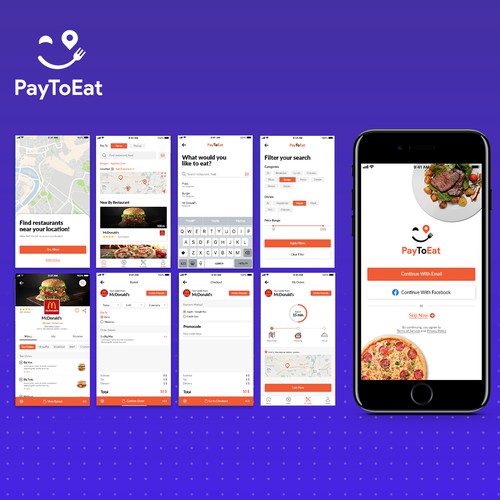 UI app concept for online food ordering 