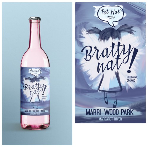 Bratty Nat Wine Label