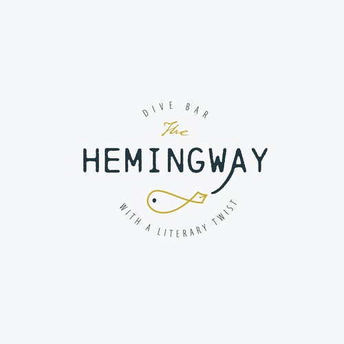 Logo for a dive bar with a literary twist