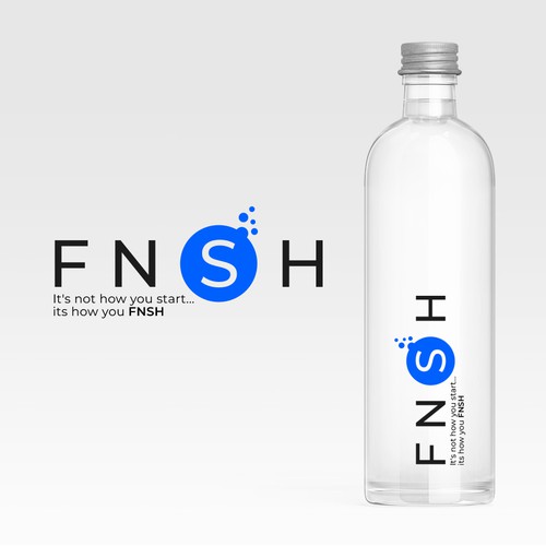 Logo for bottled water brand "FNSH"