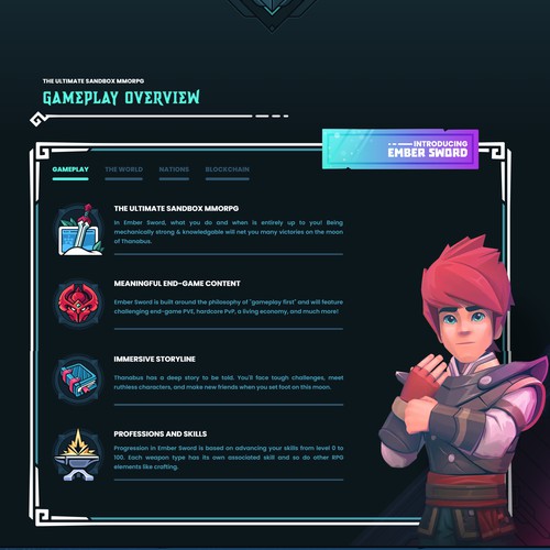 Website for the P2E game