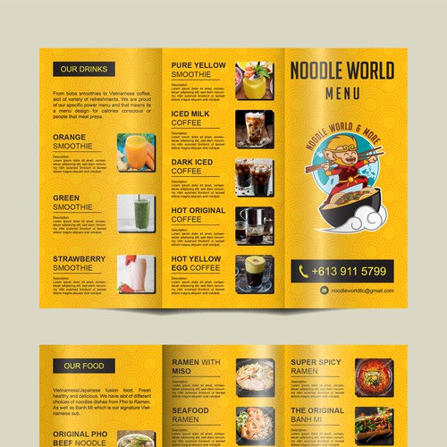Brochure design for Noodle World & More