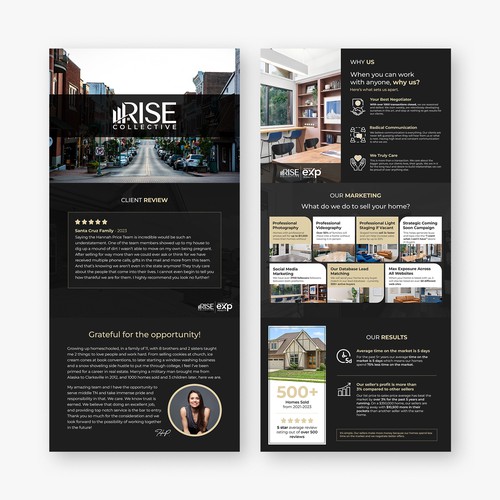 TRIFOLD BROCHURE FOR RISE COLLECTIVE