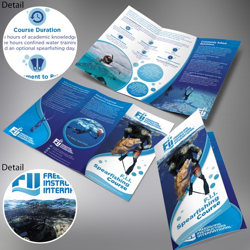 Brochure design for a contest F.I.I. Spearfishing Course