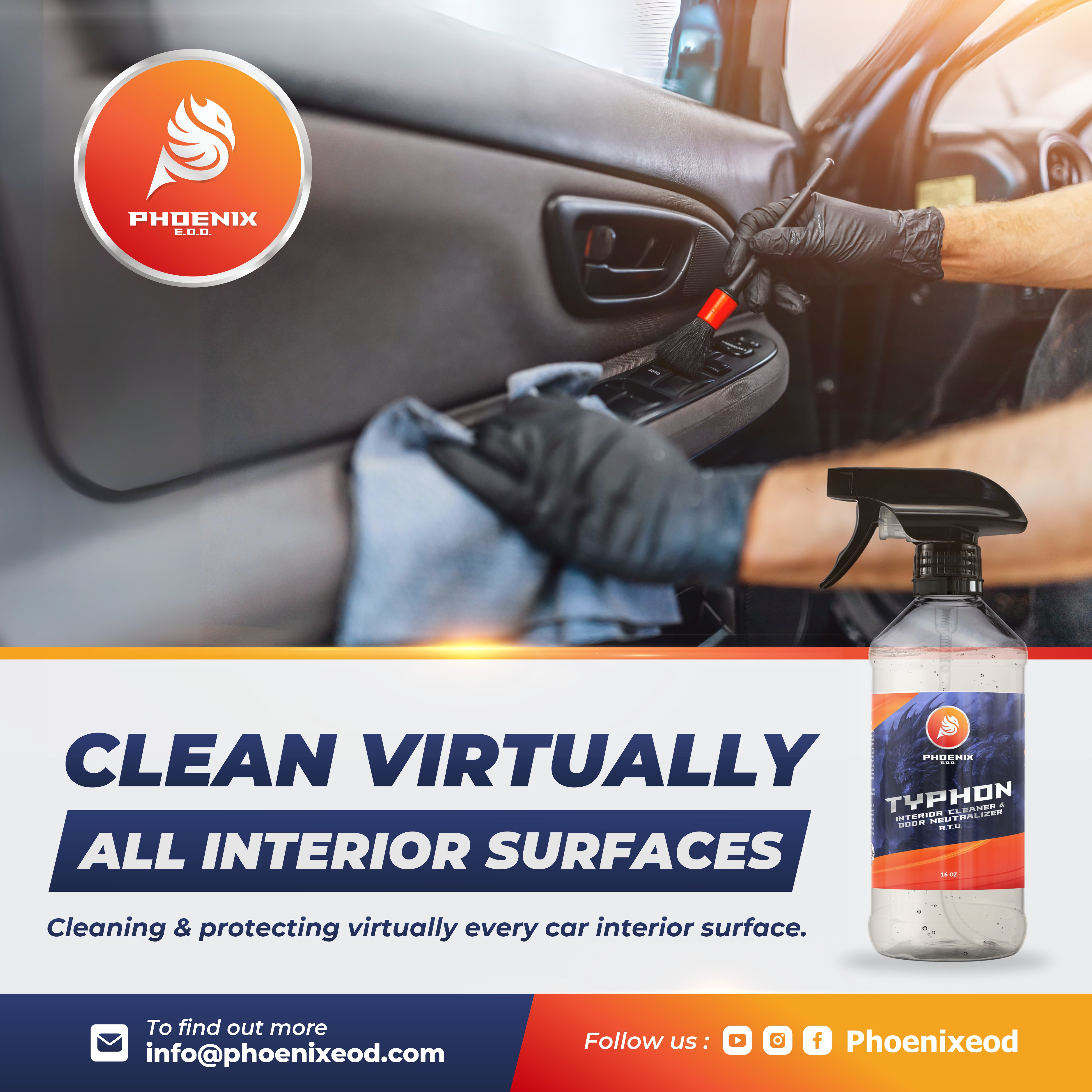 Typhon Interior Cleaner and Deodorizer Label & Marketing