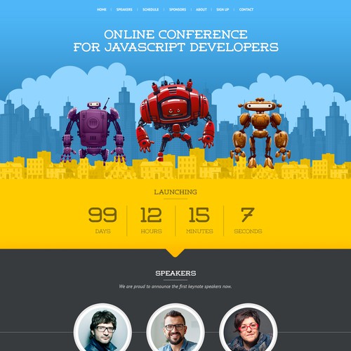 Create a website for an online conference for Javascript developers