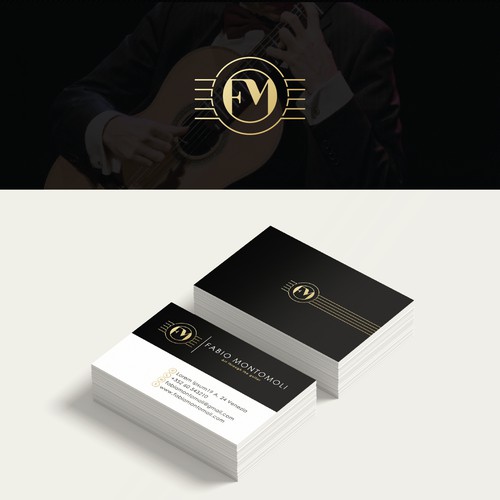 Elegant and versatile logo for a guitarist