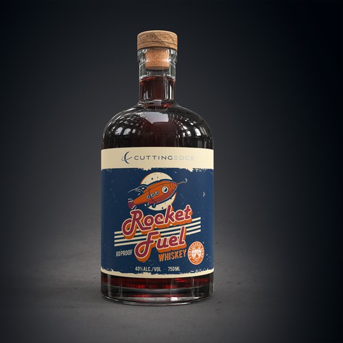 Fun "Rocket Fuel" Whiskey Label