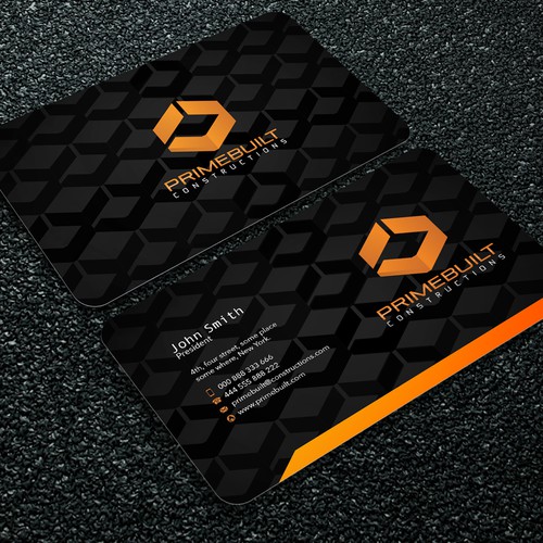 Create a modern striking yet simple and clean business card for Primebuilt