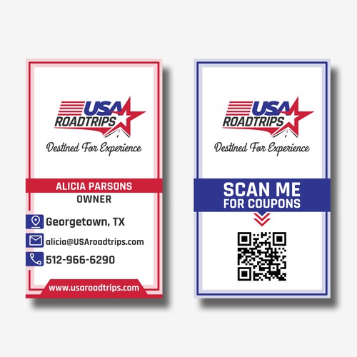 Business card concept for USA Roadtrips