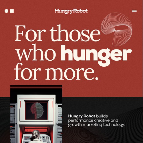 website design for HungryRobot AI creative agency.