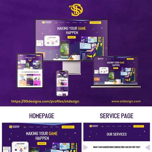 Game Design & Development Services website