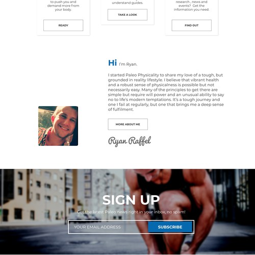 Website for paleo and fitness guru