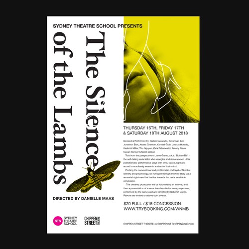 THE SILENCE OF THE LAMBS SYDNEY THEATRE SCHOOL POSTER