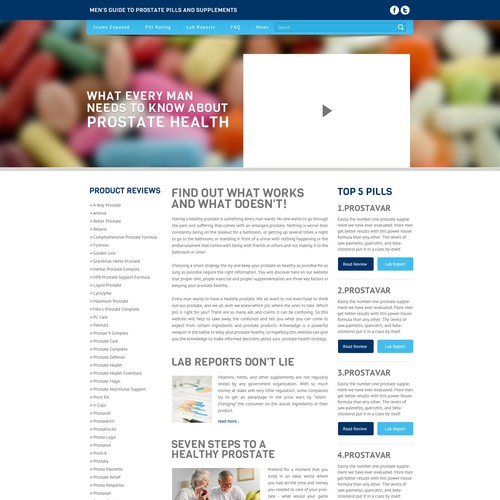 Re-Design ProstatePillReport.com - GUARANTEED - Great CH - Long Term Work Possibility