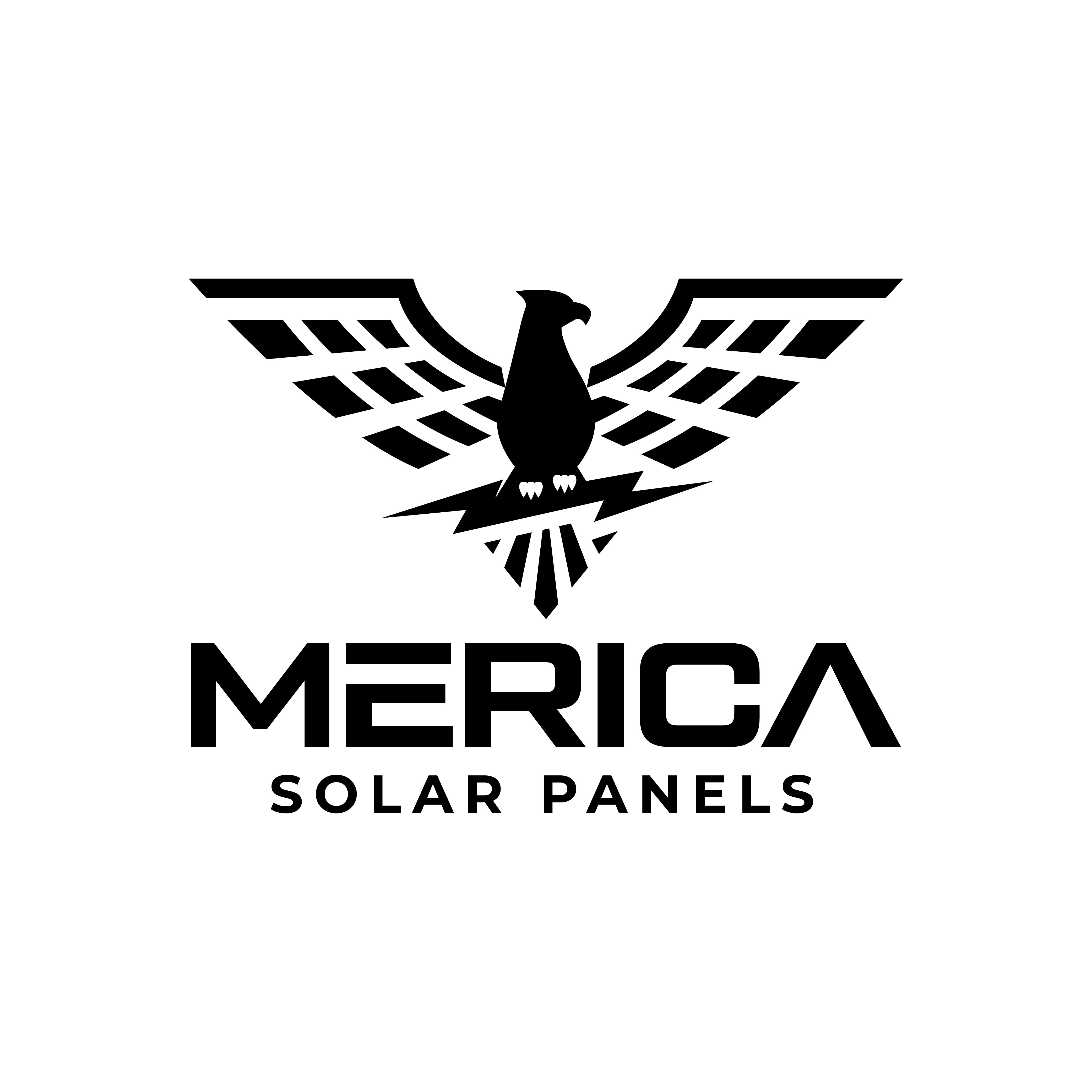 Merica Solar Panels (red white and blue, modern logo)
