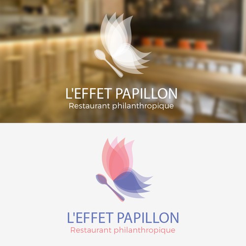 Logo concept for "butterfly effect", a philanthropic restaurant