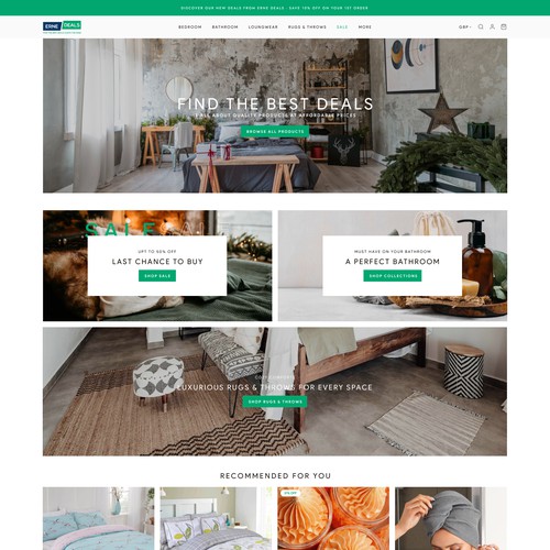 Redesign and develop Erne Deals shopify store 