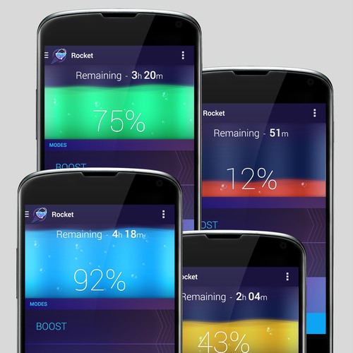 Create a beautiful design for an android battery saving app