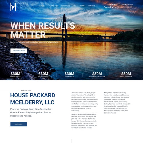 Website design for "House Packard McElderry, LLC", a Personal Injury Firm in Liberty, MO