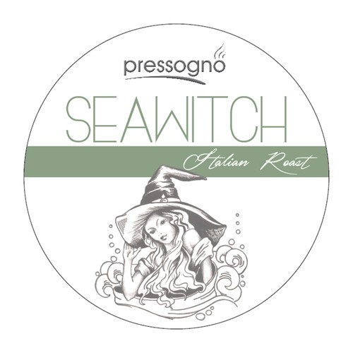 K-Cup Coffee Lid creation illustrated "Seawitch" Range