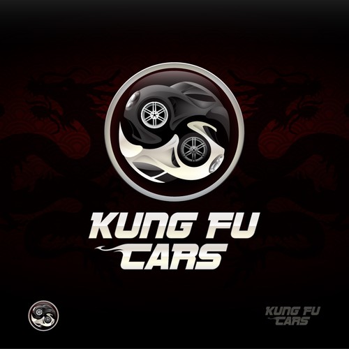 Yin and Yang concept for Kung Fu Cars - Epic Logo Design entry