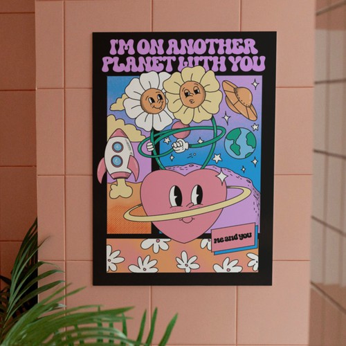 Retro cartoon poster design