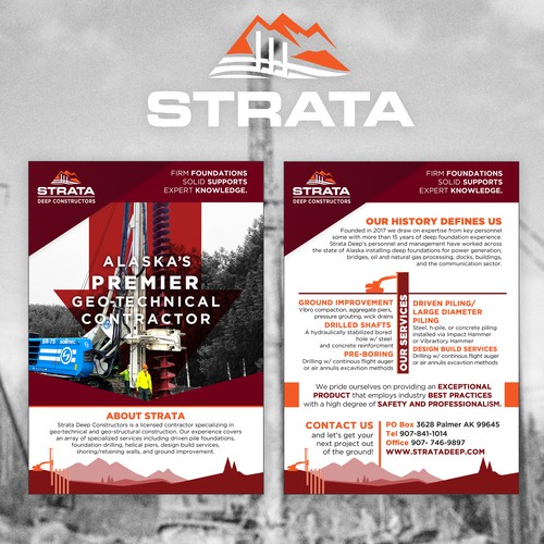 New sales brochure for specialized construction company 