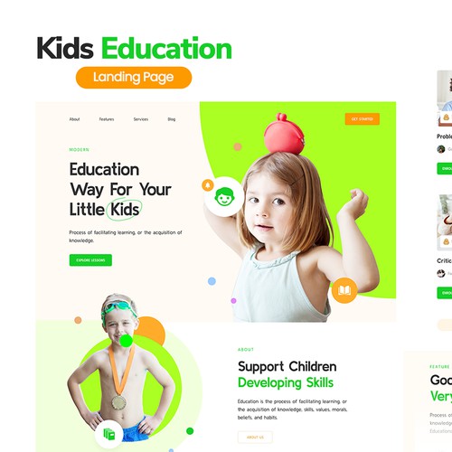 Kids Education - Landing Page
