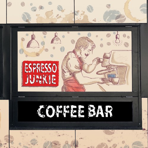 Vinyl design for coffee kiosk (Entry)