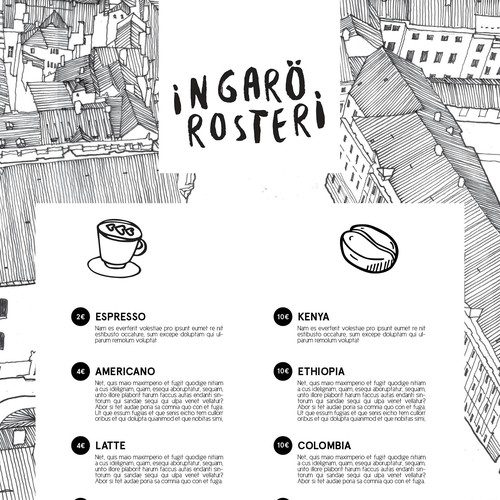 Menu design for coffee shop