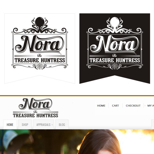 Create the next logo for Nora the Treasure Huntress