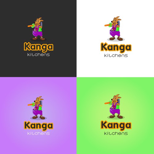 Playful logo concept for Kanga Kitchens