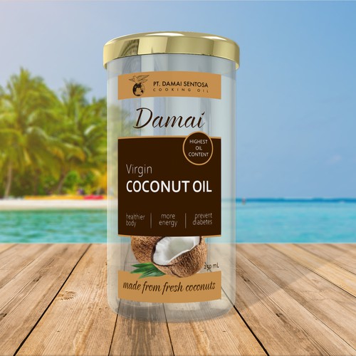 Virgin coconut oil label design