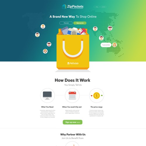 ZipPockets - landing page