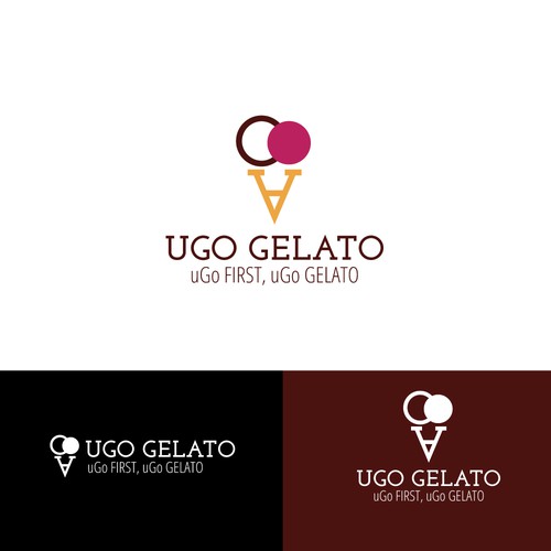 Typography logo concept for artisan ice cream producer