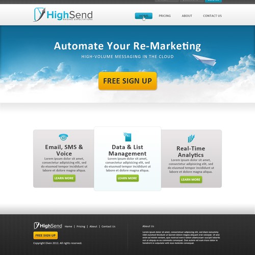 Homepage Design for HighSend.com