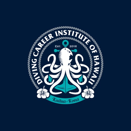 Vintage Octopus Logo for a Diving School