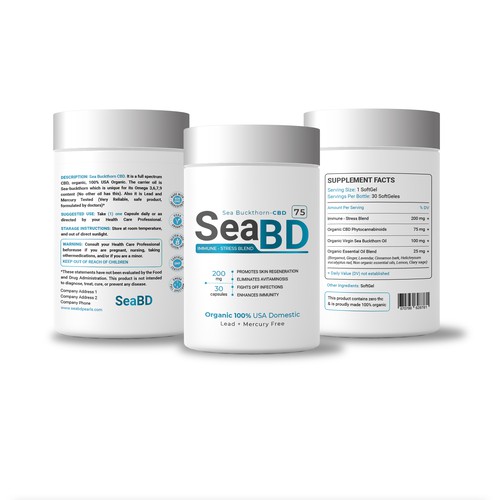 Looking for Innovative, Cutting edge, Polished CBD Label Design (SeaBD)