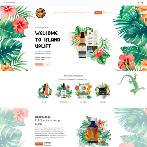 Square Online website for CBD shop.
