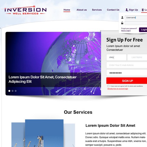 Web design for Inversion Well Services