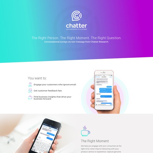 Landing Page Design For Chatter Research 